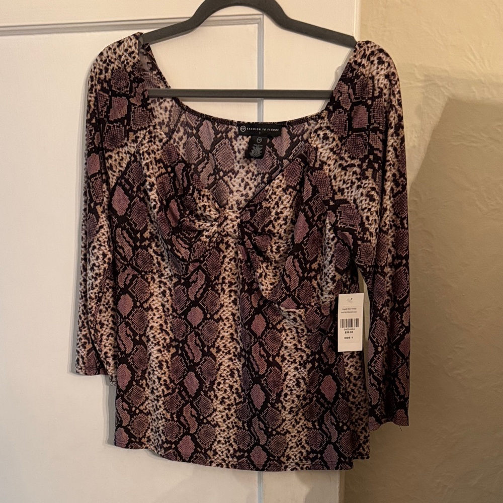 Fashion to Figure Snake Print Blouse